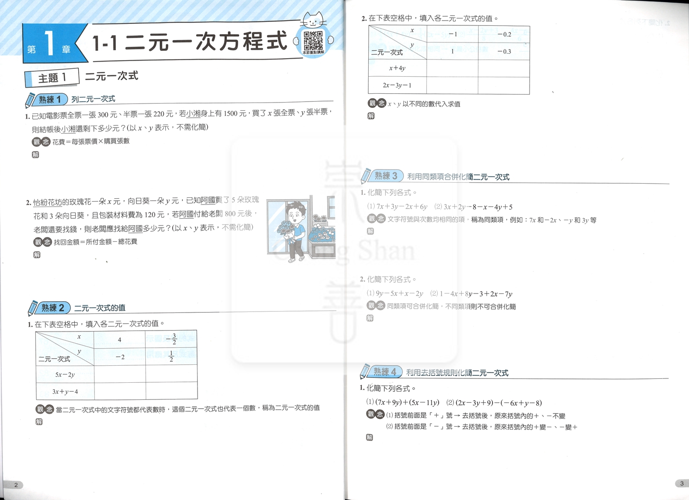 【國中114下】康軒類題隨課練 翰版數學(2)-國一下
