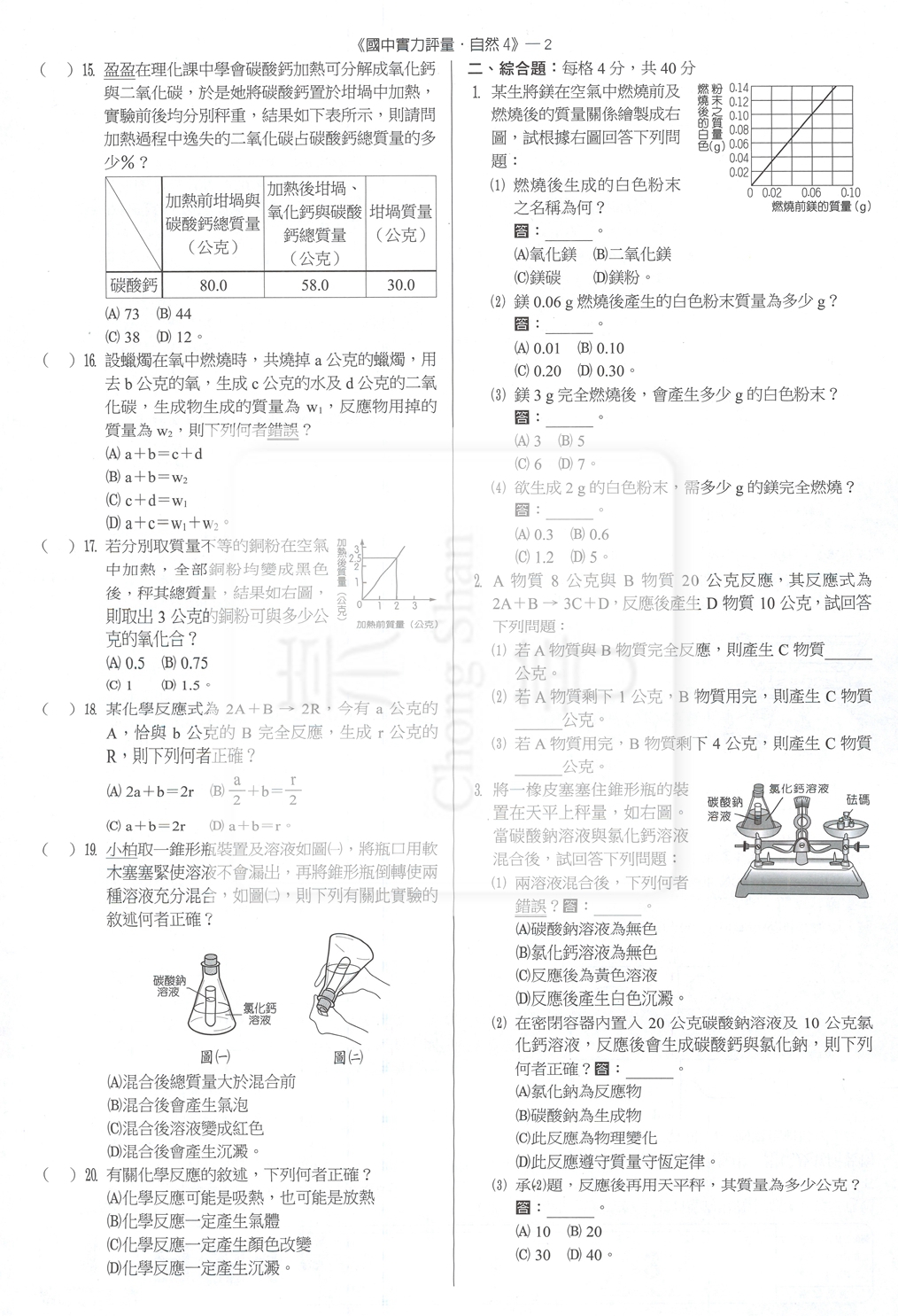 【國中114下】翰林新無敵測驗卷 自然(4)-國二下